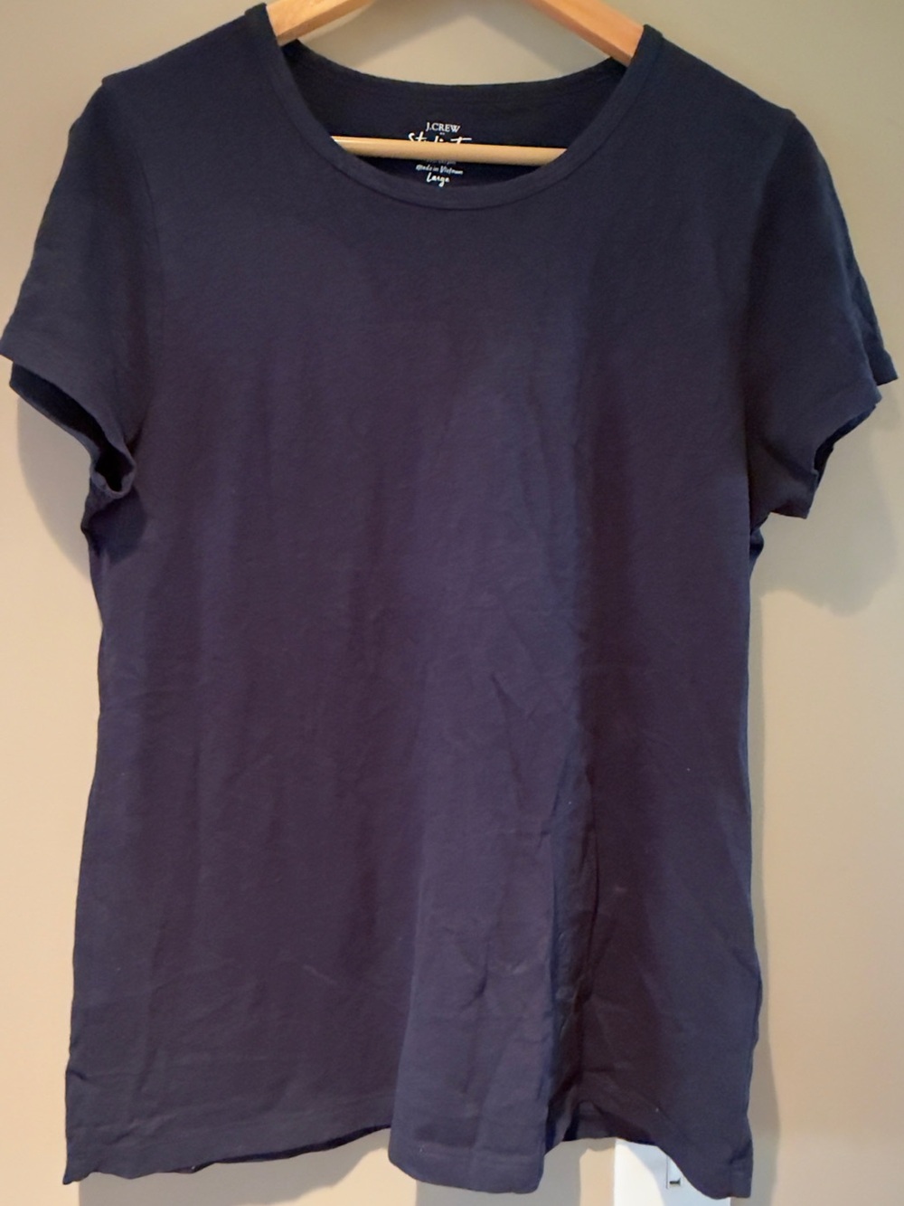 J. Crew Navy Short Sleeve Crew Studio Tee L